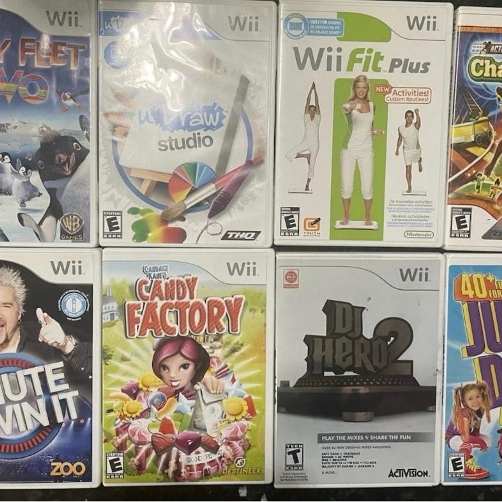 Bundle Lot Of 14 Nintendo Wii Games Wii Fit, Wii Fit Plus, Wii Music, Active